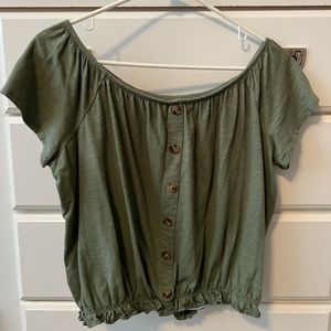 Mudd Green Shirt With Buttons - Large
